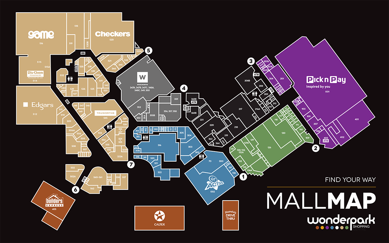 Shopping Mall Map Wonderpark Shopping Centre